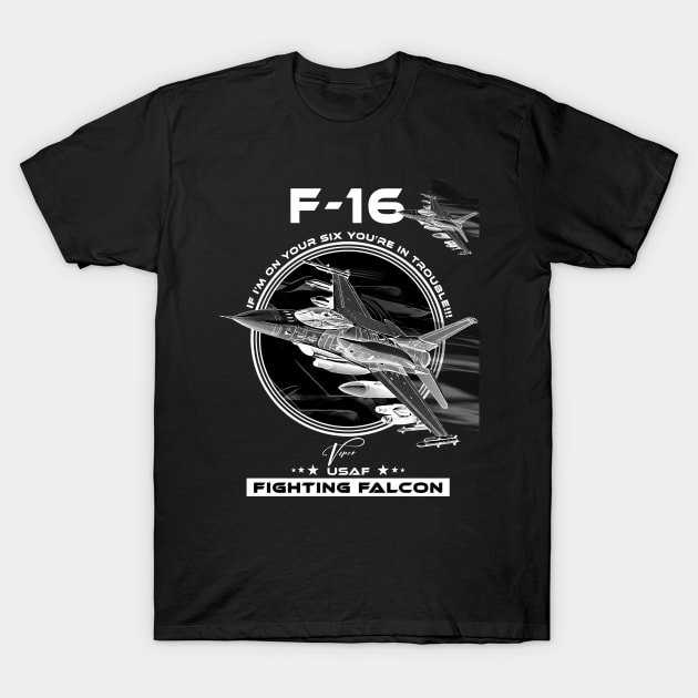 F16 Fighting Falcon Viper Fighterjet T-Shirt by aeroloversclothing